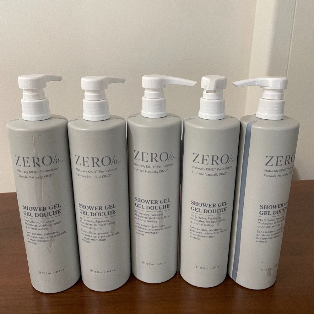 Lot of 5 - Zero% by Gilchrist & Soames Shower gel 15oz Brand New